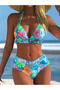 Tropical Print Triangle Bikini Set - 2