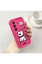 For Realme C65 4g Compatible Pink Red Silicone Dotted Dog Pattern Case Shockproof Camera Protection - 2