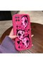 Samsung Galaxy A12/M12 Compatible Pink Red Silicone Heart Mask Pattern Case Shockproof Camera Protection