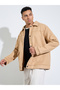 Brown Solid Pocket Details Regular Fit Workwear Jacket