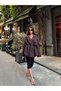 Women's Brown Double Button Oversized Short Trench Coat with Tie Detail - 4