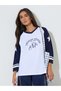 White Graphic Print Raglan 3/4 Sleeves T-Shirt - 3