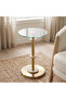 Modern Chic Design Tempered Glass Round End Table - Gold - 2