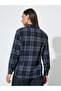 Black Checked Long Sleeves Oversized Shirt - 5