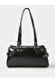 Black Patent City Shoulder Bag with Metal Details - 3