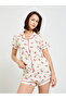 Short Sleeve Cherry Print Pajama Set - 2