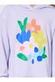 Girls Lilac Floral Print Hoodie Dress and Leggings Set - 3