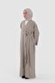 Line Textured Tensel Abaya Stone