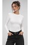 Women's 2-Piece White Crew Neck Bodysuit - 2