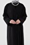 Line Textured Tensel Abaya Black - 4