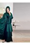 عباءة خضراء زمردية سادة اللون