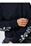 Black Embroidered Regular Fit Sweatshirt - 4
