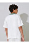 Teen Boys Off White Front Zip Polo T-Shirt with KSA National Day Patchwork - 4