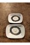 14 cm and 12 cm 2-Piece Square Kayak Plate, Snack Plate
