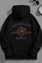 Unisex 3 Thread Cotton Black Honolulu Print Loose Fit Sweatshirt Hoodie