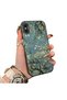 iPhone X/Xs Compatible Retro Oil Painting Apricot Blossom Pattern Case, Full Lens Protection