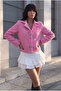 Women's New Season, Pink, Pocketed, Bow Stone Detailed, Lined Jacket - 2