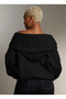 Women's Adjustable Madonna and Hooded Collar 100% Cotton Sweatshirt - 6