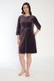 Women's Cotton Velvet Zippered Winter Dress / Purple 3824 - 3