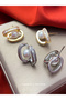 Faux Pearl Stud Earrings - 2