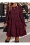 Rochie mini, bordo - XL - 4