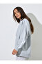 Grey Side Striped Zip-Up Oversized Hoodie - 4