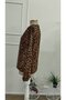 Women's long sleeve v-neck pleated front leopard print supreme blouse - 6