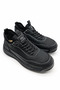 Black 100% Leather Men's Casual Sports Shoes |   Eva Sole Full Mold |   Stretchy Smart Laces Full Orthopedic |   Modern Casual Men's Sneaker Shoe Model for Comfortable and Comfortable Daily Use - 2