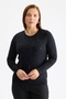Women's Plus Size Patterned Stone Embellished Crew Neck Knitwear Sweater 15346 Black - 4