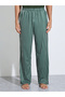 Olive Solid Pocket Detail T-Shirt and Striped Straight Leg Pants Pyjama Set - 4