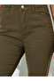 Khaki Solid Mid-Rise Flare Jeans - 3