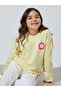 Girls Yellow Graphic Print Oversized Sweatshirt