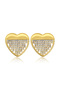 Embellished Heart Stud Earrings - 3