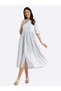 Polka Dots Printed Fit and Flare Midi Dress - 7