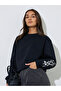 Black Embroidered Regular Fit Sweatshirt