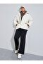 White Solid Hooded Oversized Puffer Jacket - 2