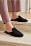 Women's Shiny Stone Detailed, Pointed, Closed-Toe House Slippers - 7