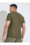 Olive Solid Patchwork Detail Regular Fit Active T-Shirt - 5