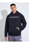 Charcoal Slogan Print Kangaroo Pocket Relaxed Fit Hoodie - 3