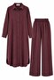 Long Shirt |   Wide Leg Pants Set