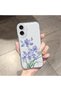 iPhone 16 Compatible Transparent Silicone Case Blue Iris Flower Pattern Camera Protected Anti-Shock Phone Case - 2