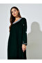 Dark Green Rhinestone Embellished Velvet Jalabiya - 2