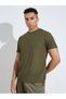 Olive Solid Patchwork Detail Regular Fit Active T-Shirt - 3