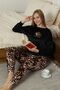 Mooda Patterned Exclusive Velvet Women's Pajama Set