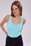 Women's Terry Fabric U-Neck Strappy Basic T-Shirt - 5