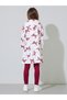 Girls Off White All Over Print Hoodie Dress and Burgundy Solid Leggings Set - 5