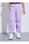 Girls Lilac Full Length Mid-Rise Woven Pants - 2