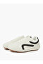 White Lace-Up Retro Style Sneakers - 2