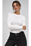 Women's 2-Piece Black and White Crew Neck Bodysuit - 4