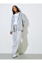 Grey Side Striped Zip-Up Oversized Hoodie - 2